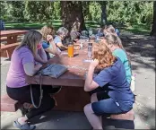  ?? ?? Bingo participan­ts study their boards intently at Home & Heart’s Bingo fundraiser Sunday in Bidwell Park.