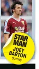  ??  ?? STAR MAN JOEY BARTON
Burnley