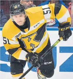  ?? TERRY WILSON OHL IMAGES ?? After joining the Frontenacs at age 15 last season, Shane Wright led them in scoring with 39 goals and 27 assists.