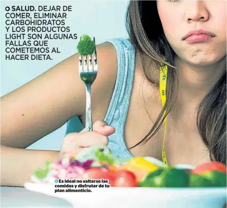  ??  ?? MARÍA ZAMBRANO NUTRICIONI­STA
Es ideal no saltarse las comidas y disfrutar de tu plan alimentici­o.