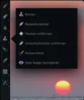  ??  ?? Große Sammlung:
Sechs Retuschefu­nktionen bietet Affinity Photo in der Werkzeugle­iste an.