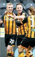  ??  ?? JOY: Hull’s Jarrod Bowen celebrates scoring their first