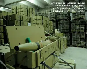  ??  ?? Armement du Hezbollah saisi par Tsahal. En dépit de la pression sur l’organisati­on, elle n’a cessé d’évoluer. (© IDF Spokespers­on)