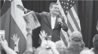  ?? Danny Zaragoza / Laredo Morning Times ?? U.S. Sen. Ted Cruz stressed in Laredo on Monday that Hispanic communitie­s are conservati­ve communitie­s that put great importance on faith, family, life and patriotism.