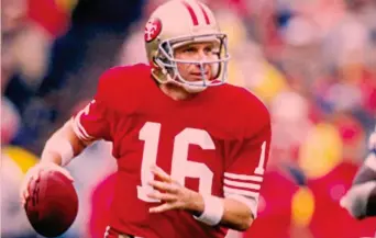  ??  ?? Leggenda Joe Montana ha giocato 16 stagioni nella Nfl: 14 a San Francisco e 2 a Kansas City. Due volte Mvp della Lega