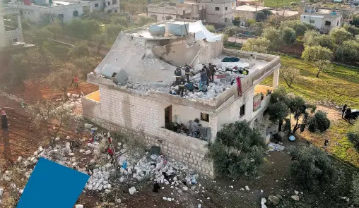  ?? ?? Al Qurashi se escondía con su familia en una casa en Atme, provincia de Idlib