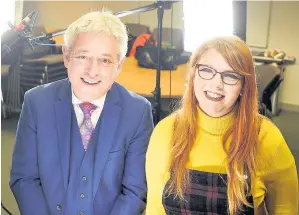  ?? The speaker of the House of Commons, John Bercow is pictured with Jessica Kieran, second year PR with politics student at Edge Hill ??