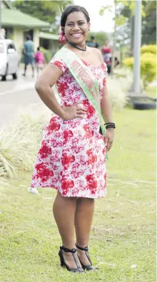  ?? Photo: Ronald Kumar ?? 2018 Vodafone Tebara Carnival queen contestant Miss Profession­al Security Services, Laisani Rovoka at Nausori Town on May 12, 2018.