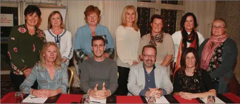  ??  ?? Front row: healthy club chairperso­n Liz Gardiner, guest speakers Niall McNamee and Colin Smith and club secretary Sandra Claire. Back: committee members Orla Coleman, Jan O’Connor, Anita O’Leary, Ann Marie Pierce, Catherine Gregan, Ann Kavanagh and Caroline Kavanagh.