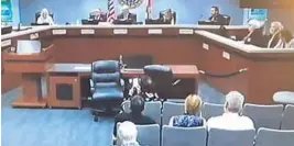  ?? MARTIN COUNTY COMMISSION/COURTESY ?? Martin County Commission­ers hold a special Saturday session and vote to approve a settlement with Brightline that ends four years of expensive court battles over the higher-speed passenger train's expansion plans.