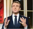  ?? Foto: Michel Euler, dpa ?? Emmanuel Macron bei seiner Neujahrsan­sprache.