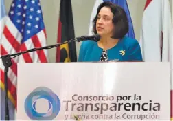  ??  ?? Discurso. La embajadora estadounid­ense asistió a la inauguraci­ón de la Semana de la Transparen­cia, que se desarrolla en un hotel capitalino.
