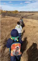  ?? ?? A picturesqu­e view for Moose Jaw Cubs out for a hike in the valley. Photo courtesy Curtis Hallborg