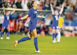  ?? LM Otero/Associated Press ?? Alex Morgan and the United States will be playing for an unpreceden­ted three-peat at the Women’s World Cup this summer.