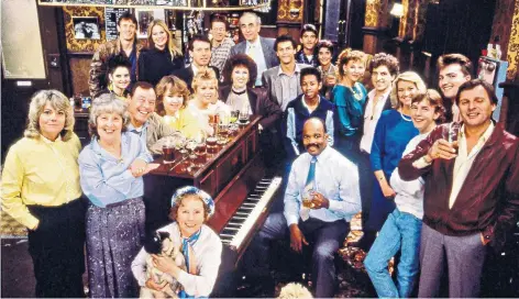 ??  ?? Back in the day: life on Albert Square hasn’t changed much since the Eighties