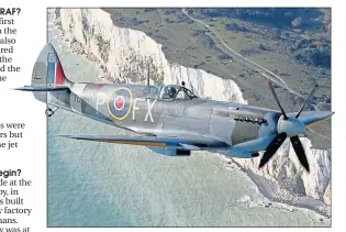  ??  ?? A Second World War Spitfire over the White Cliffs of Dover