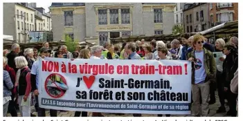  ??  ?? En mai dernier, des Saint-germanois avaient protesté contre « La Virgule » à l’appel de EPSG.