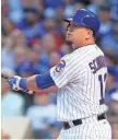  ?? JERRY LAI, USA TODAY SPORTS ?? Kyle Schwarber hits one of six homers for the Cubs on Monday vs. the Cardinals.