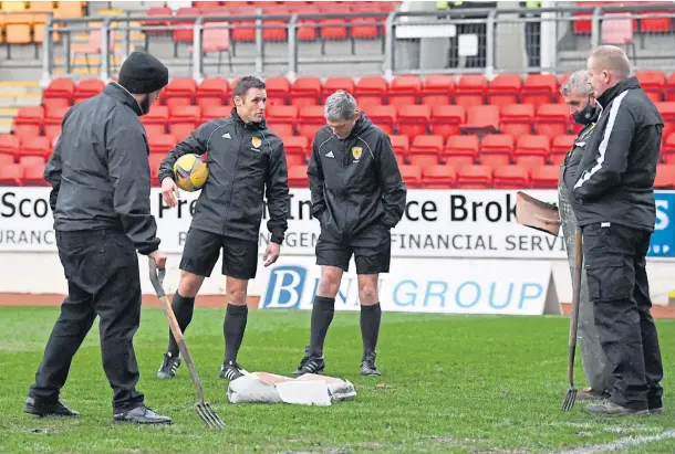  ?? ?? CONGESTION: St Johsntone’s game against Ross County on Saturday was called off at short notice due to a waterlogge­d pitch.