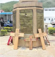  ?? ?? The World War I memorial site in Barberton.