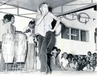  ?? GLEANER PHOTO ?? Nadine Sutherland caught in a Tina Turner move as she delivers her song at the Tastee Talent finals.