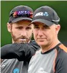  ?? GETTY IMAGES ?? Captain Kane Williamson, left, and coach Gary Stead are reaching for the reset button.