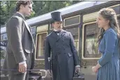  ?? ALEX BAILEY — NETFLIX ?? Henry Cavill, from left, Sam Claflin, and Millie Bobby Brown in a scene from “Enola Holmes.”