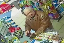 ??  ?? A CCTV image shows former Russian spy Sergei Skripal shopping near his home in Salisbury before he and his daughter, Yulia, were apparently poisoned.