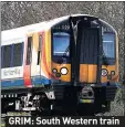  ??  ?? GRIM: South Western train