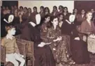  ??  ?? ■ Indira Gandhi (centre) with her son Rajiv Gandhi (left) at the institute in 1954.