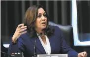  ?? Erin Scott / Associated Press ?? Sen. Kamala Harris, DCalif., is among the Democrats leading the bid to pass reforms.