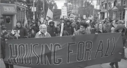  ?? EDUARDO LIMA, METRO ?? Anti-poverty advocates rally in Toronto in support of affordable housing on Wednesday.