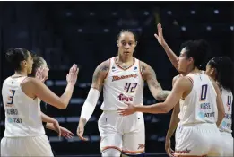  ?? ELAINE THOMPSON — THE ASSOCIATED PRESS FILE ?? Phoenix Mercury's Brittney Griner (42) was detained on Feb. 17at an airport in Russia after authoritie­s there said a search of her bag revealed vape cartridges containing a cannabis derivative.