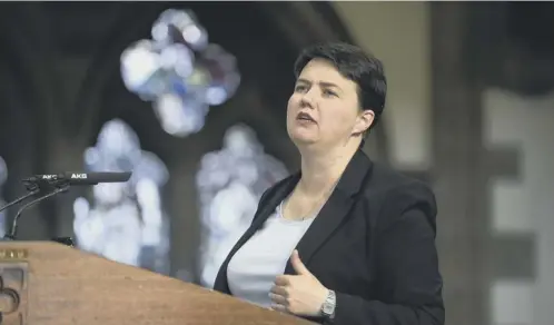  ??  ?? 0 Ruth Davidson was speaking in Glasgow University’s Bute Hall – but she had one eye on her bid for the keys of Edinburgh’s Bute House