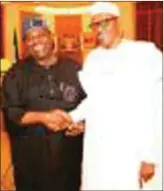  ??  ?? Dele Momodu with President Muhammadu Buhari in 2015 during an invitation to Aso Rock Presidenti­al Villa
