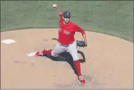  ?? STEVEN SENNE - THE ASSOCIATED PRESS ?? Boston Red Sox’s Heath Hembree delivers during a baseball practice at Fenway Park, Thursday, July 16, 2020, in Boston.