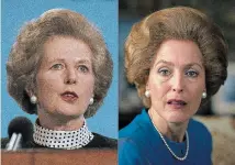  ?? THE ASSOCIATED PRESS ?? The late Margaret Thatcher, left, and Gillian Anderson as the former British Prime Minister in ‘The Crown.’