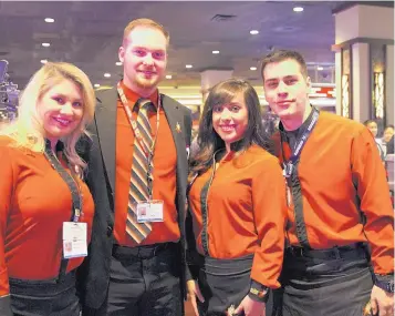  ?? COURTESY OF SANTA ANA STAR CASINO ?? Santa Ana Star Casino table games department employees Andrea Schaffer, left, Tim Williams, Sharnelle Sena and Rico Perales.