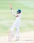  ?? - AFP photo ?? Dinesh Chandimal of Sri Lanka hits 4 during day 4 of the 2nd Test between West Indies and Sri Lanka at Daren Sammy Cricket Ground, Gros Islet, St. Lucia.