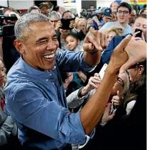  ??  ?? Former president Barack Obama has been hitting the campaign trail as a kind of anti-Trump.