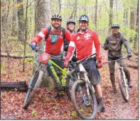  ??  ?? The Bike Patrol looked out for cyclists’ safety during a very muddy 16th annual Buffalo Headwaters Challenge.