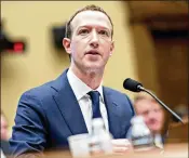  ?? ANDREW HARRER / BLOOMBERG ?? Facebook’s chief executive Mark Zuckerberg said his company sees a difference between false informatio­n and informatio­n that can result in physical harm, and will only ban the latter.