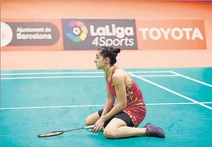  ?? FOTO: EFE ?? Carolina Marín cayó en la final del Barcelona Spain Masters contra Pornpawee Chochuwong