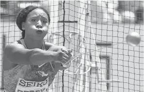  ?? AP ?? USA hammer thrower Gwen Berry says, “We’ll see” about the USOPC commitment to allowing protests.