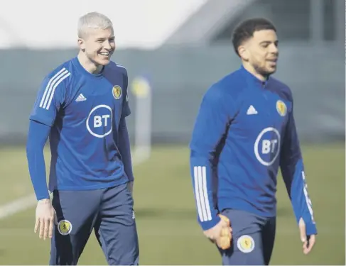  ??  ?? 0 Che Adams, right, and Queens Park Rangers striker Lyndon Dykes could play up front together against Austria at Hampden tonight