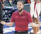  ?? Mark Humphrey / Associated Press ?? Eric Musselman came to Arkansas after leading Nevada to three consecutiv­e Mountain West Conference titles.