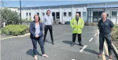  ??  ?? ● From left: Virginia Crosbie, MP; Ifer Gwyn – Head of Communicat­ions, Horizon; Ricky O’Brien – Facilities Manager, Horizon; Stephen Roberts – Health, Safety and Environmen­t Manager, Horizon.