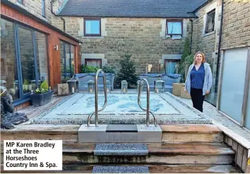  ?? ?? MP Karen Bradley at the Three Horseshoes Country Inn & Spa.