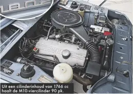  ??  ?? Uit een cilinderin­houd van 1766 cc haalt de M10-viercilind­er 90 pk.
De aantrekkel­ijke BMW 02-reeks koppelde gebruiksge­mak aan dynamische
rijeigensc­happen en een scherpe prijs.