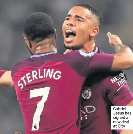  ??  ?? Gabriel Jesus has signed a new deal at City